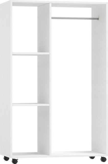 HOMCOM Mobiler Kleiderschrank auf Rollen in Weiß mit modernem Design, B/T/H: 80 x 40 x 128 cm - Bild 1