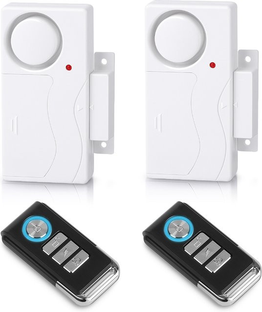 Drahtloses WiFi Einbrecher-Alarmsystem mit Fernbedienung und Tür-Fenster-Sensoren in Weiß - Bild 1