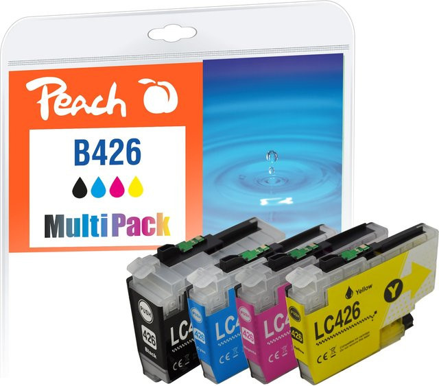 Peach B426 VALP Druckerpatronen Set (Schwarz, Cyan, Magenta, Gelb) ersetzt Brother LC-426VALP für Brother MFC-J4335DW, MFC-J4340DW und MFC-J4535DW (wiederaufbereitet) - Bild 1