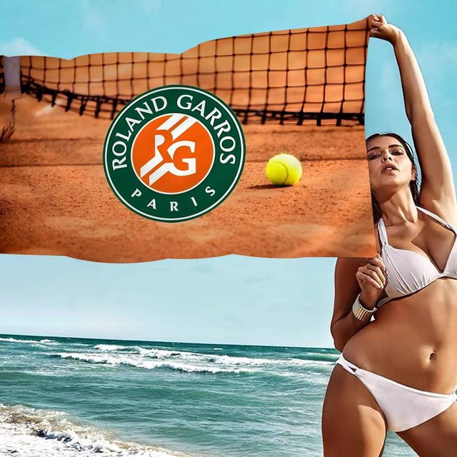 Cool Studio Roland Garros Strandtuch aus Mikrofaser in Orange, schnelltrocknend und super saugfähig, B/H: 50 x 100 cm - Bild 1