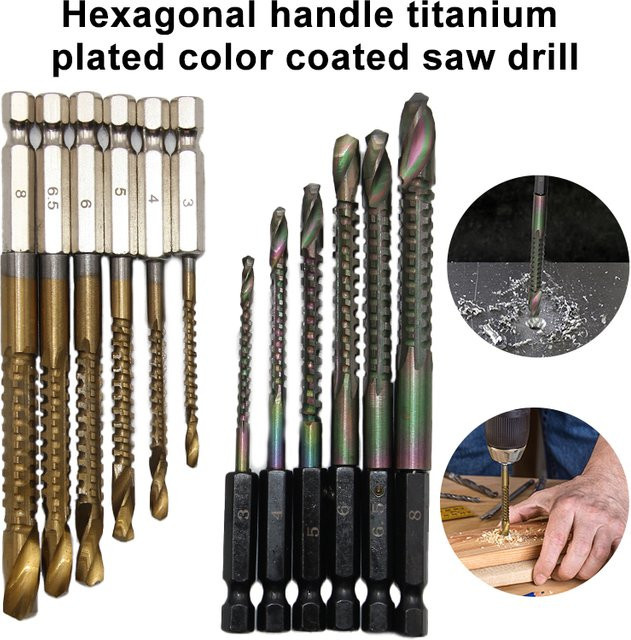 Mr Drill Sechseckiger gezahnter Spiralbohrer für Holzarbeiten mit geradem Griff zur Locherweiterung - Bild 1