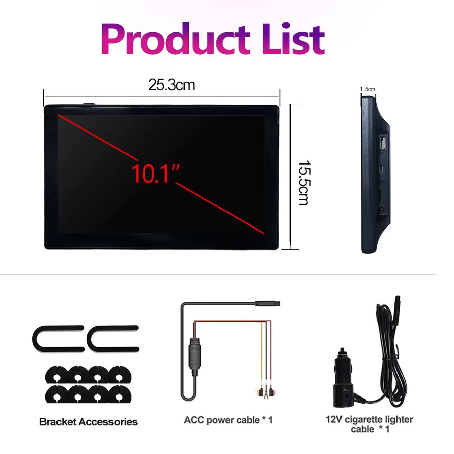 Icreative Android 13 Auto Kopfstütze Monitor mit 10,1 Zoll HD Display, Apple CarPlay, Bluetooth und HDMI-Eingang, Schwarz - Bild 4