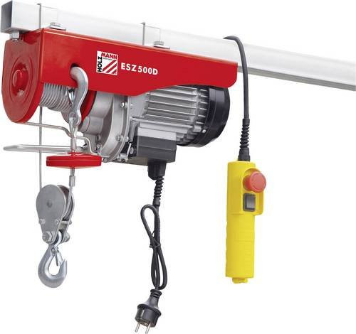 Elektrischer Seilhebezug Holzmann Maschinen ESZ500D 230V in Rot mit 500 kg Tragfähigkeit und Umlenkrolle - Bild 1