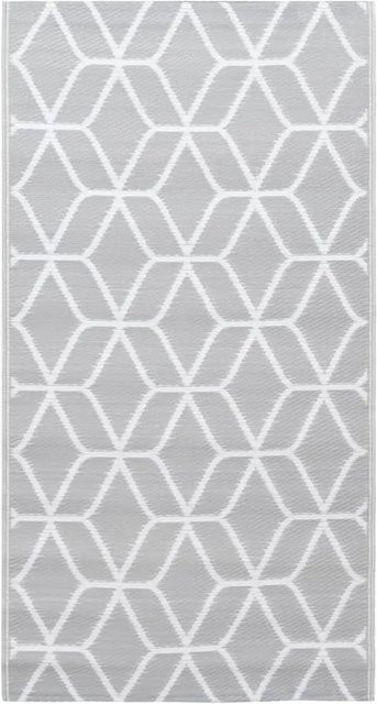 vidaXL Outdoorteppich mit Jacquard-Muster in Grau, B/B: 190 x 290 cm, aus Polypropylen (PP) - Bild 1