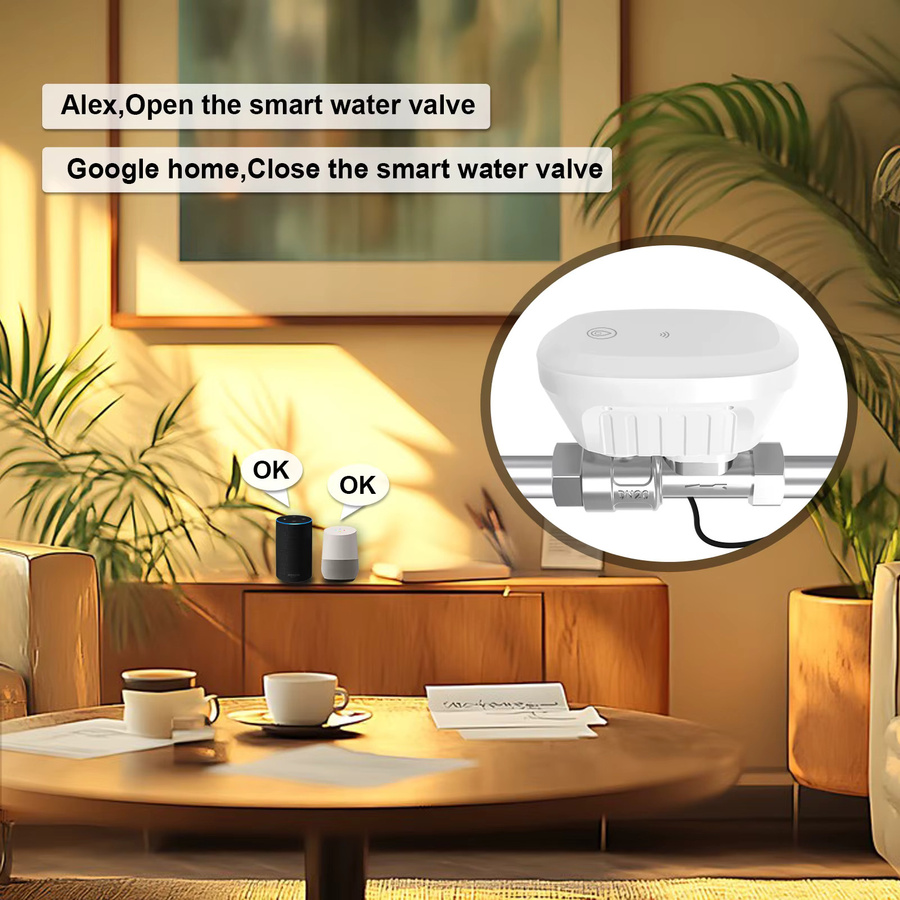 Tuya Smart Wasserventil und Wasserzähler mit Temperaturanzeige zur Steuerung der Bewässerung via Zigbee oder WLAN über die Smart Life App in Weiß - Bild 3