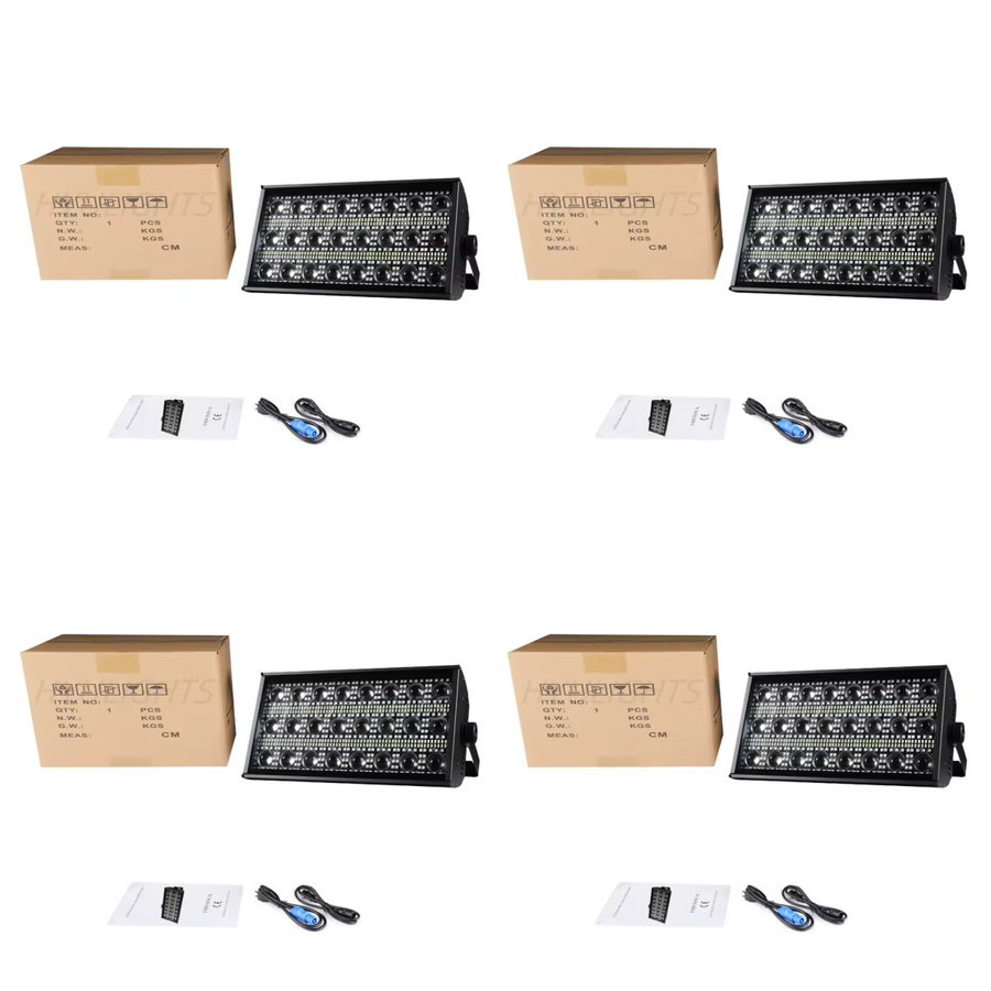 HYULIGHTS 4er-Set 300W LED Beam & Strobe Licht RGBW 4in1 Warmweiß Schwarz für DJ Disco Party Show - Bild 4