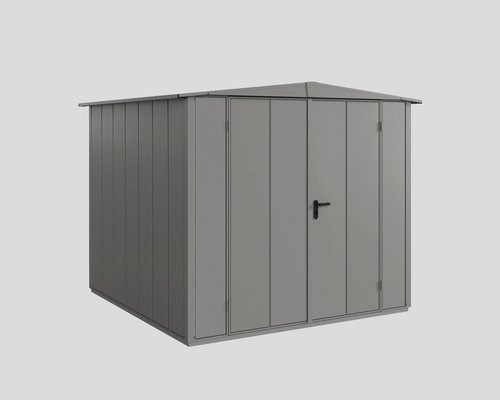 Ecostar Gerätehaus Elegant-S aus Metall in Grau mit Doppeltür, B/H/T: 238 x 216 x 238 cm - Bild 1