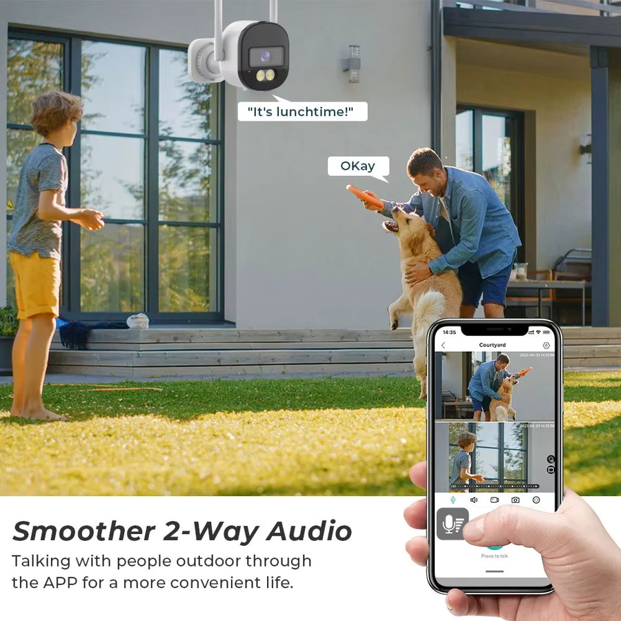 Tuya WLAN PTZ-Außenkamera mit 5MP Auflösung, 10-fach Zoom, Vollfarb-Nachtsicht und Bewegungserkennung in Weiß - Bild 2