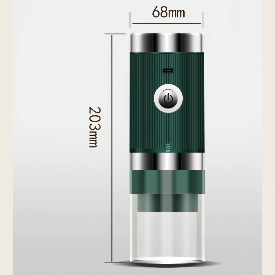 Bytelike Kabellose elektrische Kaffeemühle mit Keramikmahlwerk in Weiß, 1200mAh, Type-C, tragbar für Reise und Zuhause - Bild 2
