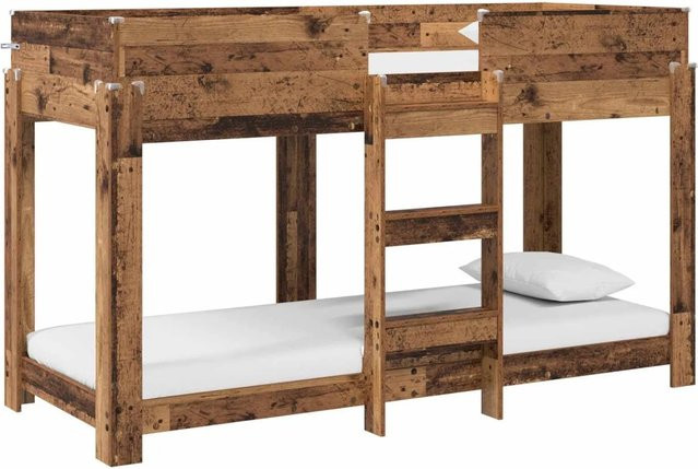 vidaXL Etagenbett für Kinder aus Holzwerkstoff in Altholz-Optik Braun B/T/H: 75 x 190 cm - Bild 1