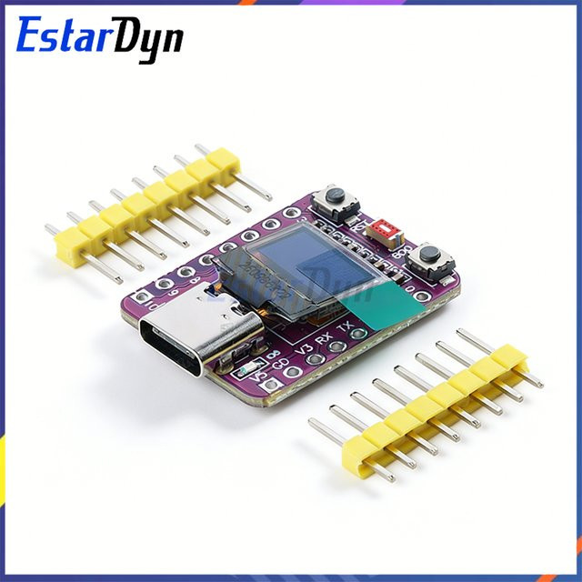 Estardyn ESP32-C3 Entwicklungsboard mit 0,42 Zoll OLED, WiFi und Bluetooth IoT-Modul in Lila - Bild 1