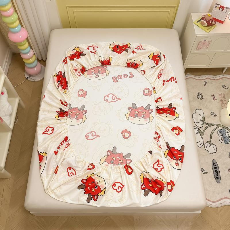 Bonenjoy Spannbettlaken aus 100% Baumwolle mit Cartoon-Tier-Motiv, Rot, B/T/H: 90 x 200 x 25 cm - Bild 2