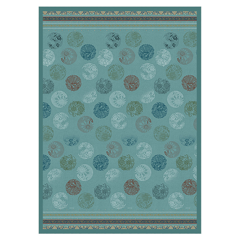 Bassetti Plaid FLORENCE in Türkis mit geometrischem Muster aus Baumwolle und Polyester, Oeko-Tex Standard 100 zertifiziert - Bild 1