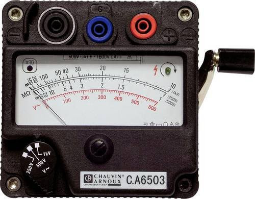Chauvin Arnoux C.A 6503 Isolationsmessgerät in Schwarz mit 250 V, 500 V, 1000 V und 5000 MΩ - Bild 1