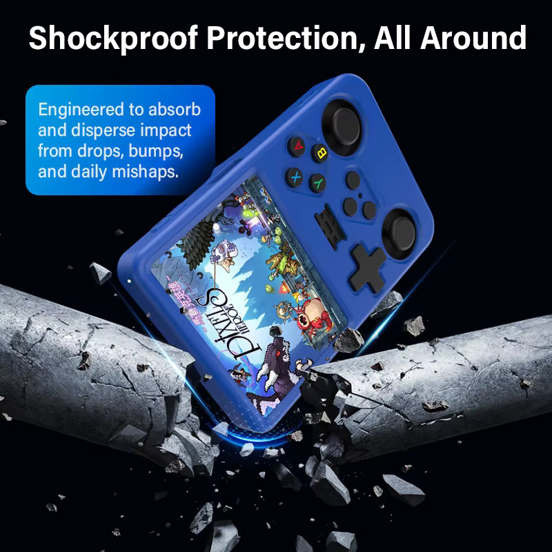 SPRINGCREAT Silikon Schutzhülle für R36S Handheld Spielkonsole in Blau oder Lila - Bild 5