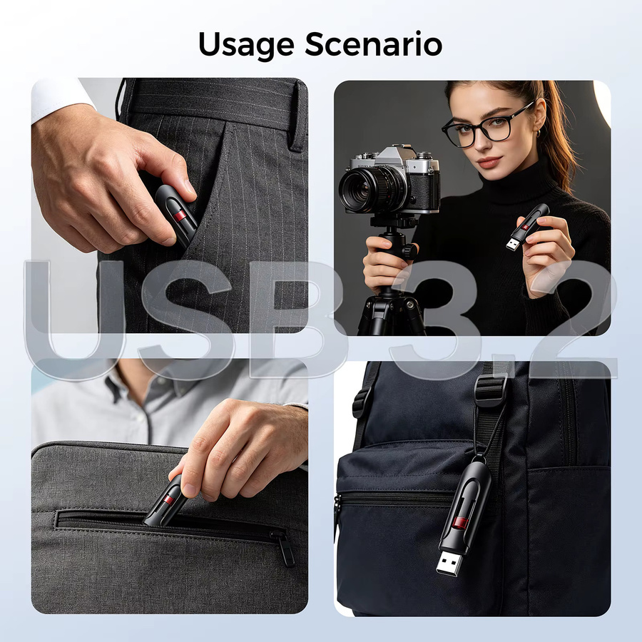 JASTER USB 3.2 Flash Drive USB-A Speicherstick in Schwarz - Bild 3