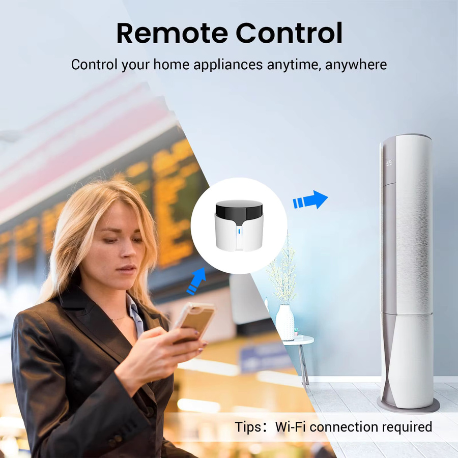 Broadlink RM5 Plus Universal-Infrarot-Fernbedienung in Weiß mit WiFi und Sprachsteuerung für Smart Home, kompatibel mit Alexa und Google Assistant - Bild 2