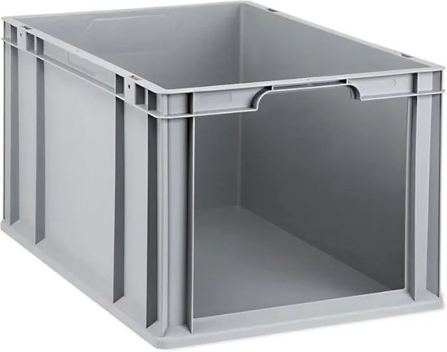 PROREGAL Eurobox NextGen Store Eurobehälter mit offener Front in Grau, H x B x T: 32 x 40 x 60 cm, 65 Liter, mit verstärkten Wänden - Bild 1