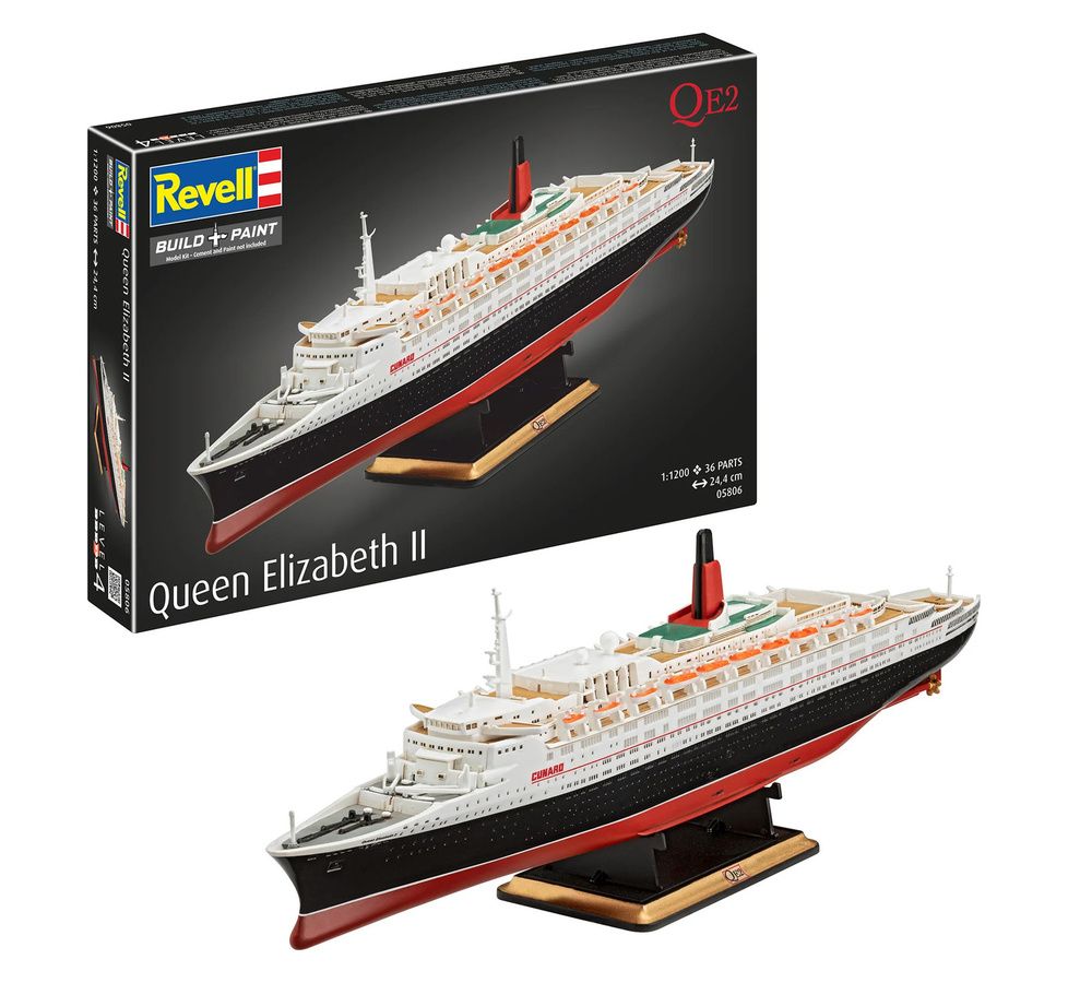 Revell Queen Elizabeth II Schiffsmodell Bausatz, 1:1200 - Bild 3