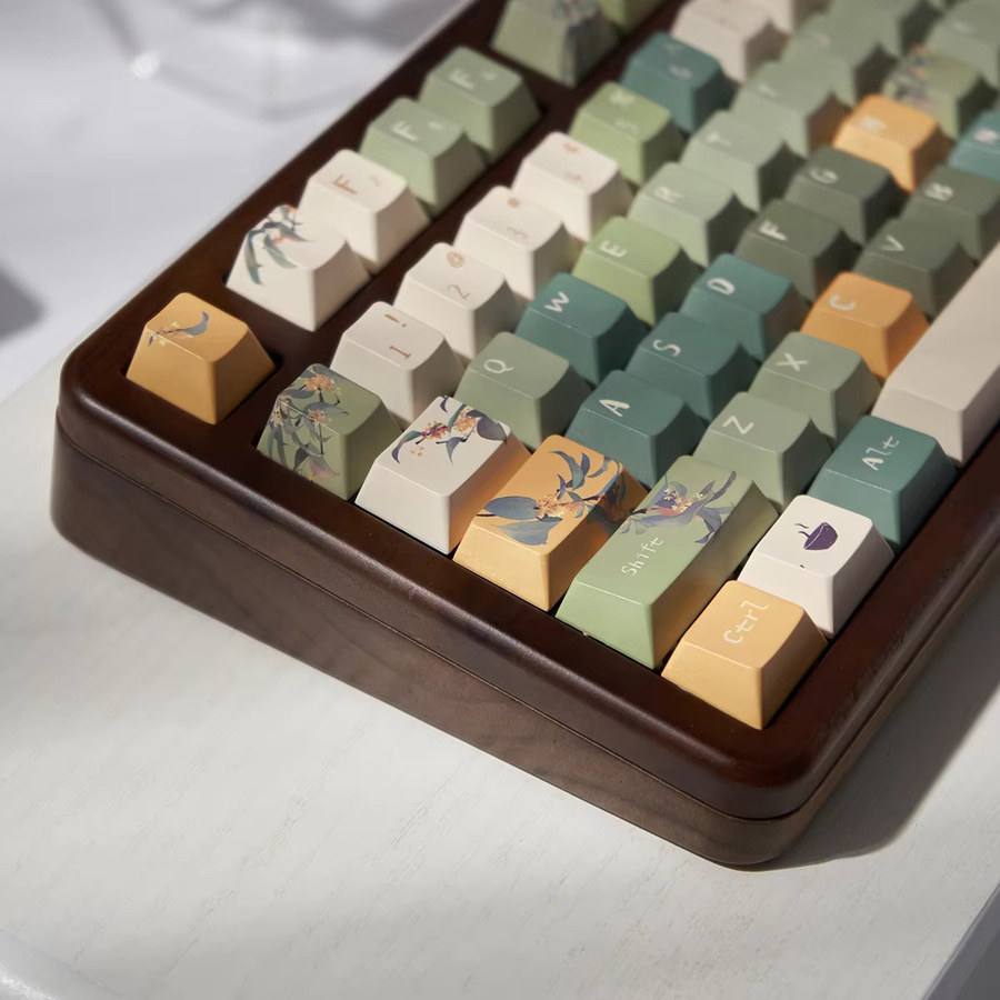 Venit Keys Oolong Tea Theme PBT-Tastenkappen im URE Profile mit Dye-Sub-Verfahren für MX mechanische Tastaturen, Mehrfarbig - Bild 6