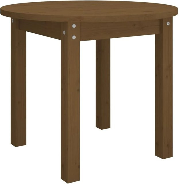 vidaXL Couchtisch aus massivem Kiefernholz in Braun mit rustikaler Optik, Durchmesser: 55 cm, Höhe: 45 cm - Bild 1