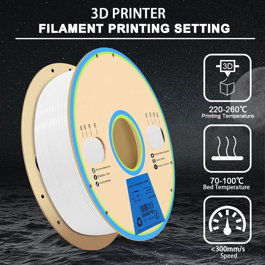 MANLANG PETG Filament 1,75 mm transparent für FDM 3D-Drucker, 250 g - Bild 3