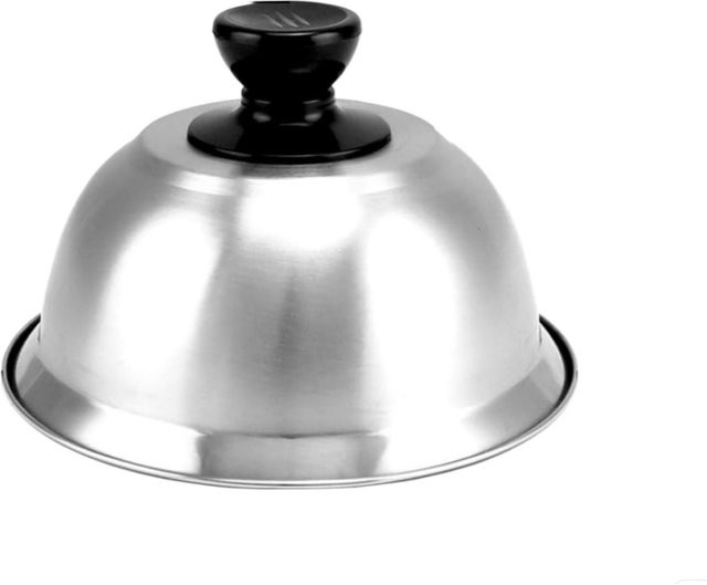 FEB.WIND Edelstahl Bratpfannen Deckel Dome Abdeckung in Silber zum Schmelzen von Käse und für Burger - Bild 1