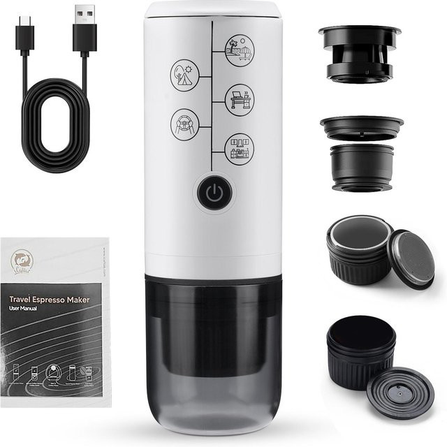 GoolRC 4-in-1 Tragbare Espresso-Kaffeemaschine in Weiß für Nespresso Original Kapseln und Kaffeepulver - Bild 1