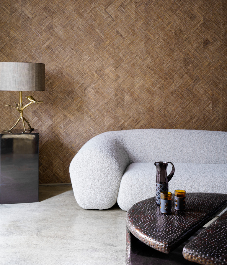 Arte Tapete Rutile in Nutmeg Brown mit abstraktem geometrischem Design aus Vlies - Bild 1