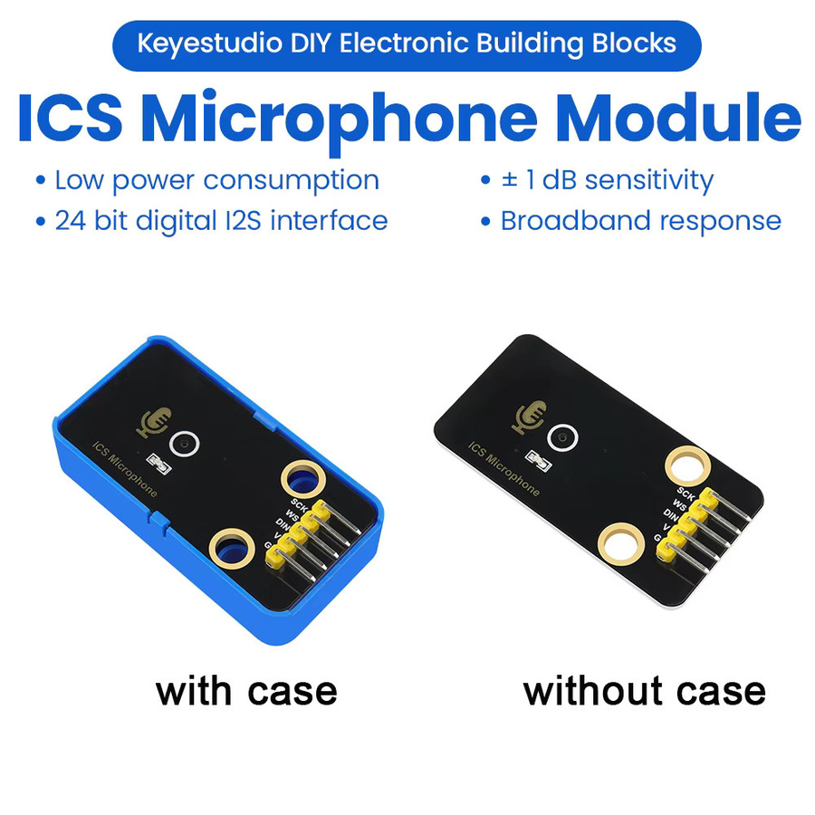 Keyestudio ICS-Mikrofonmodul mit I2S-Digitalschnittstelle und 24-Bit-Datumsformat, kompatibel mit Arduino, ESP32 und Raspberry Pico - Bild 6
