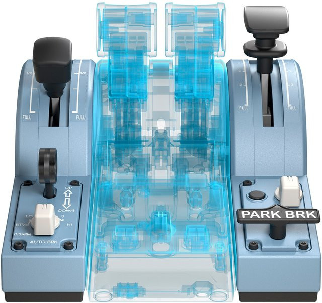 Thrustmaster TCA Quadrant Add-On Airbus Edition Schubregler für Flugsimulatoren in Blau/Schwarz - Bild 1