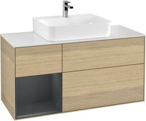 V&B Waschtischunterschrank Finion in Eiche braun lackiert, Breite: 120 cm, Tiefe: 50,1 cm, Höhe: 50,1 cm - Bild 1