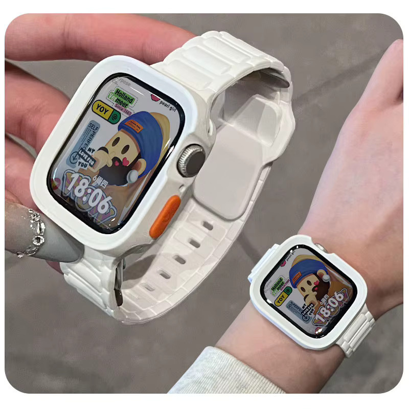 Uhrenarmband Silikon, Weiß, Unisex - Bild 4