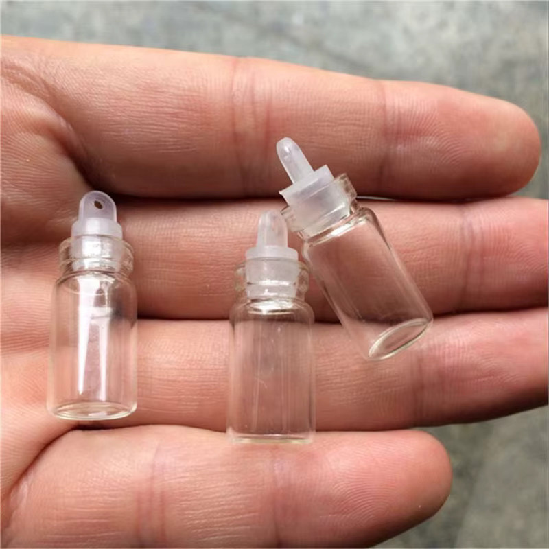 Jarvials Mini Glasflaschen Anhänger mit Kork- oder Kunststoffstopper, 100 Stück, transparent/braun, 1 ml - Bild 2