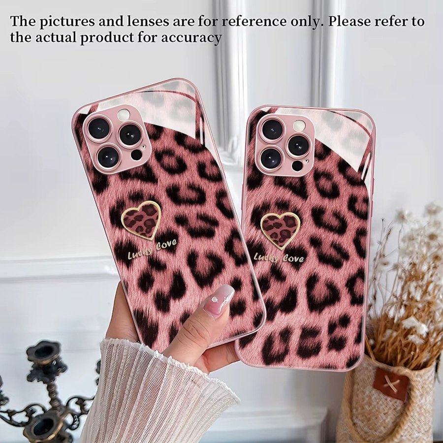 Glas-Handyhülle mit rosa Leopardenmuster für Samsung Galaxy S26 Ultra, S25 Ultra, S24 Plus und weitere Modelle - Bild 3