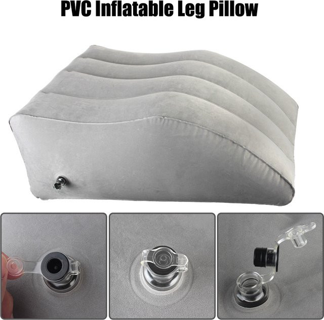 Aufblasbares Keilkissen aus Polyester in Grau für Camping und Reisen als Bein- und Fußkissen - Bild 1
