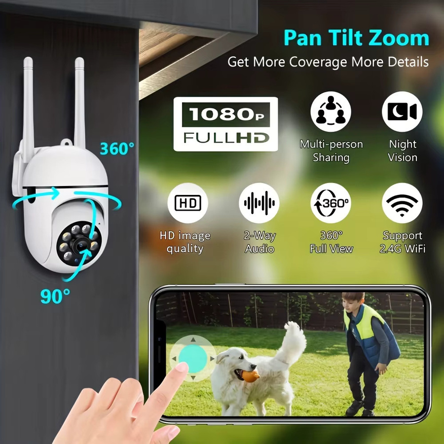 Ease Life Y108 Glühbirnen Überwachungskamera Set mit 2 Stück, 1080P Full HD, Wasserdicht, Nachtsicht in Farbe, Motion Tracking, WiFi, Weiß - Bild 3