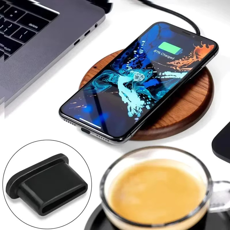 Silikon USB-C Staubschutz Kappen für Xiaomi und iPhone in Transparent - Bild 6