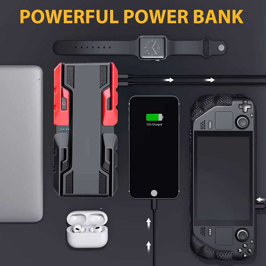 GKFLY Auto-Starthilfe Notstartgerät 3000A Tragbare Powerbank und Batterie-Booster in Weiß - Bild 3