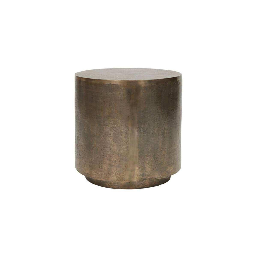 House Doctor Couchtisch Rota in Antik Bronze mit drehbarer Platte aus Aluminium, Farbe: Gold, Durchmesser: 50 cm - Bild 1