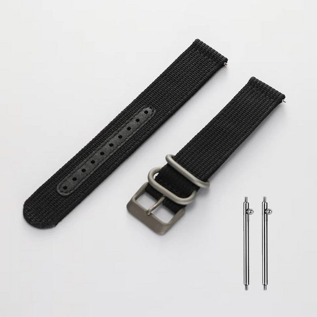 BERNY Uhrenarmband Textil, Titanverschluss, Schwarz, Herren - Bild 1