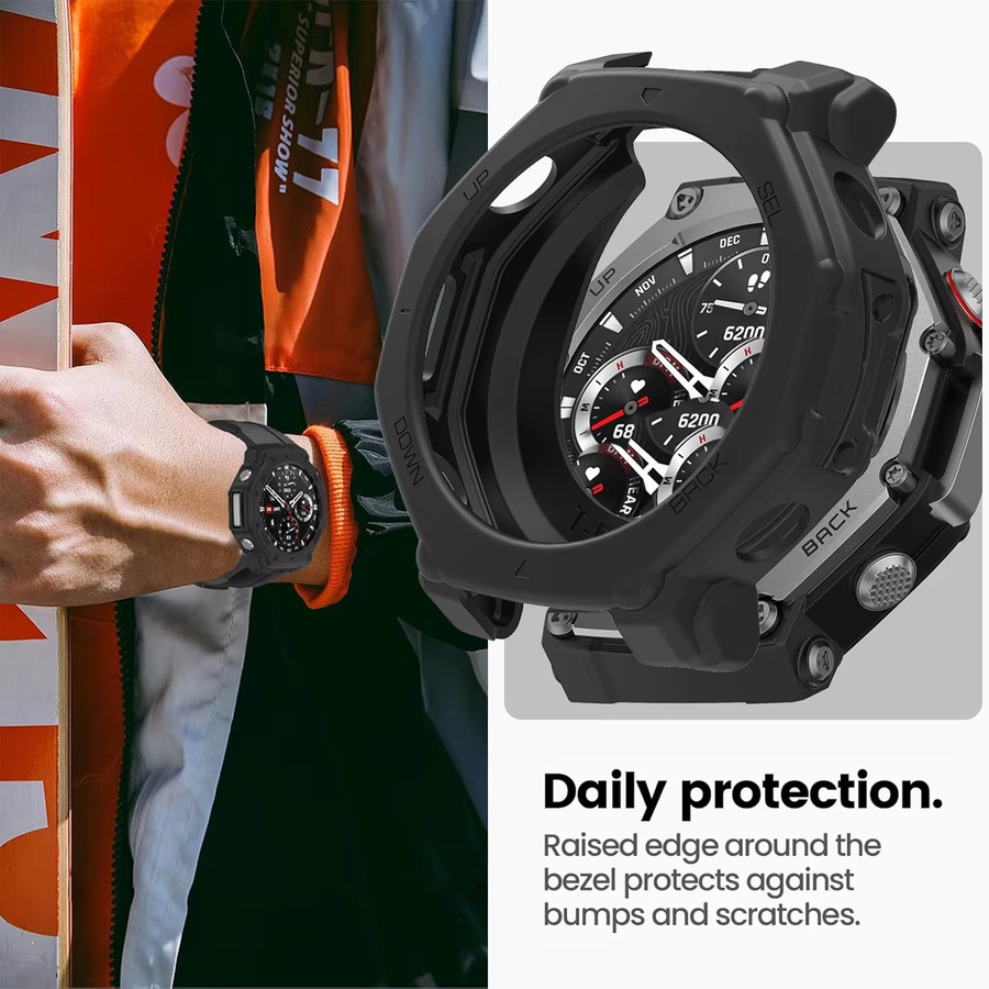FancyWrist Schutzhülle Silikon, Schwarz, Amazfit T-REX 3Pro 48mm - Bild 4