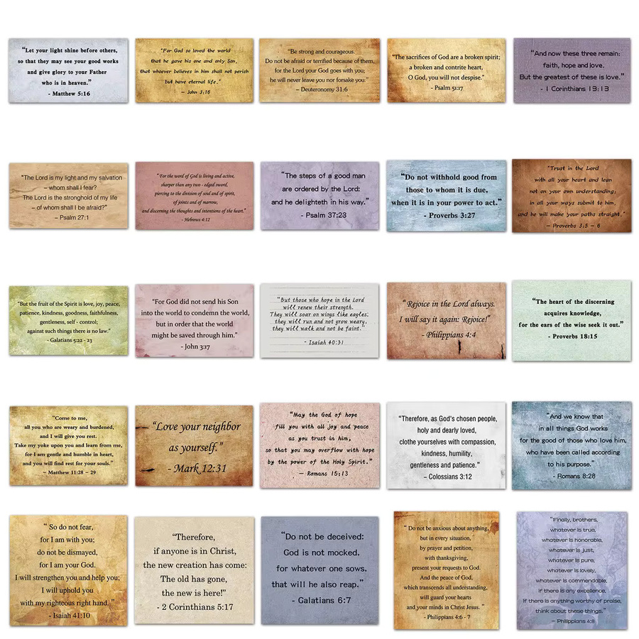 50 Stück Vintage-Aufkleber mit Bibel-Zitaten von BulingBulingStickers Store, wasserfeste Dekoration in Multicolor - Bild 2