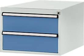 Manuflex Gehäuse-Unterbau PROFI ZB4531.0002 mit 2 Schubfächern, grau/blau, für Werkbanktiefe 700 mm, Nutzhöhe: 300 mm - Bild 2