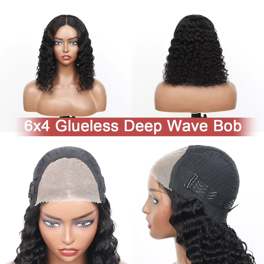 Hot Wave Bob-Echthaar-Perücken, tiefe Wellen, 6x4 Spitzenperücke, Damen - Bild 5