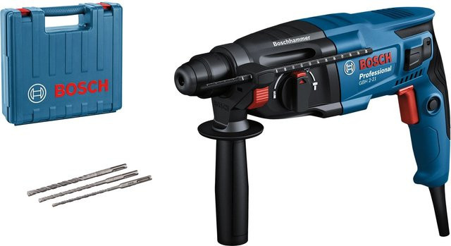 Bosch Professional Bohrhammer GBH 2-21 SDS-Plus mit 720 W und 3-teiligem Bohrer-Set in Blau/Schwarz - Bild 1