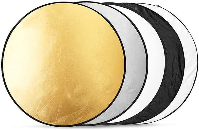5 in 1 Fotografie Reflektor Multi-Disc Diffusor für Fotostudio und Außenaufnahmen, Durchmesser: 80 cm, Mehrfarbig mit Tragetasche - Bild 1
