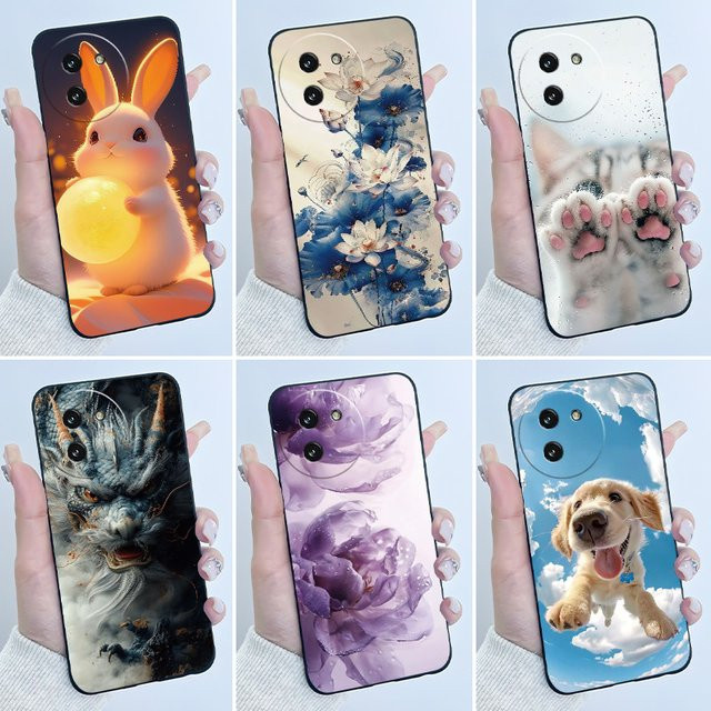 Doogee Note 59 Note59 Pro Plus 5G Handyhülle mit Drachen-Design in Schwarz Matt aus weichem Silikon - Bild 1