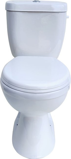sanicomfort Stand-WC Kombination mit Tiefspüler, weiß, Keramik, Abgang innen senkrecht, inklusive WC-Sitz - Bild 1
