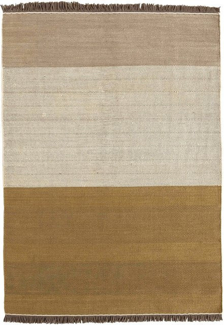 Nanimarquina Tres Stripes Teppich modern Flachgewebe beige mehrfarbig rechteckig - Bild 1